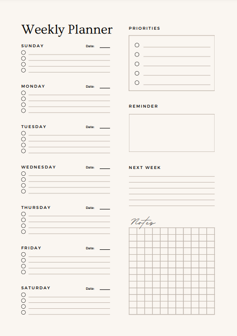 Your Digital Weekly Planner: Stay Organized, Stay Productive